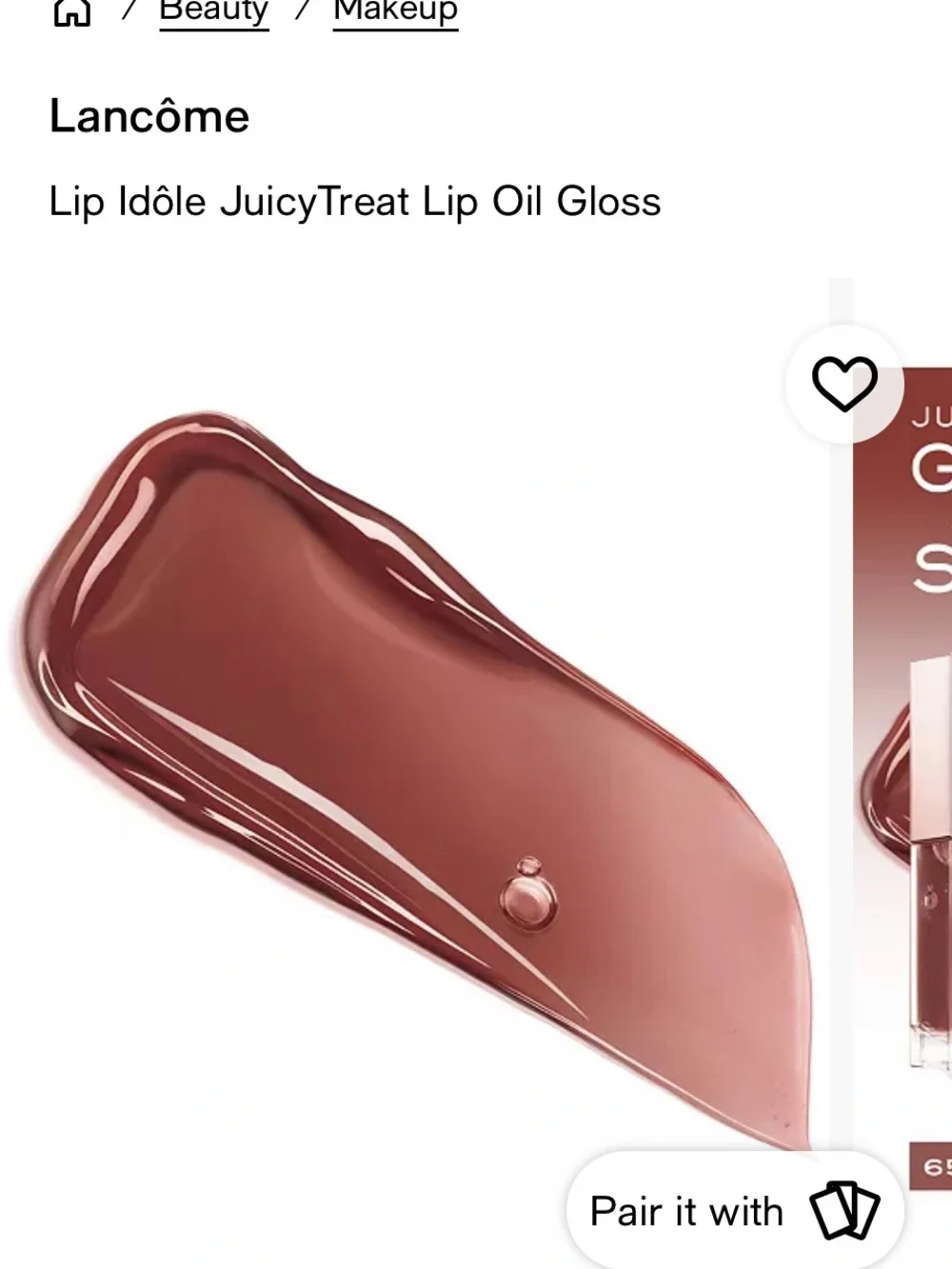 LANCÔME Juice Treat Lip idole Hydrating Gloss Shade Brownie Bite